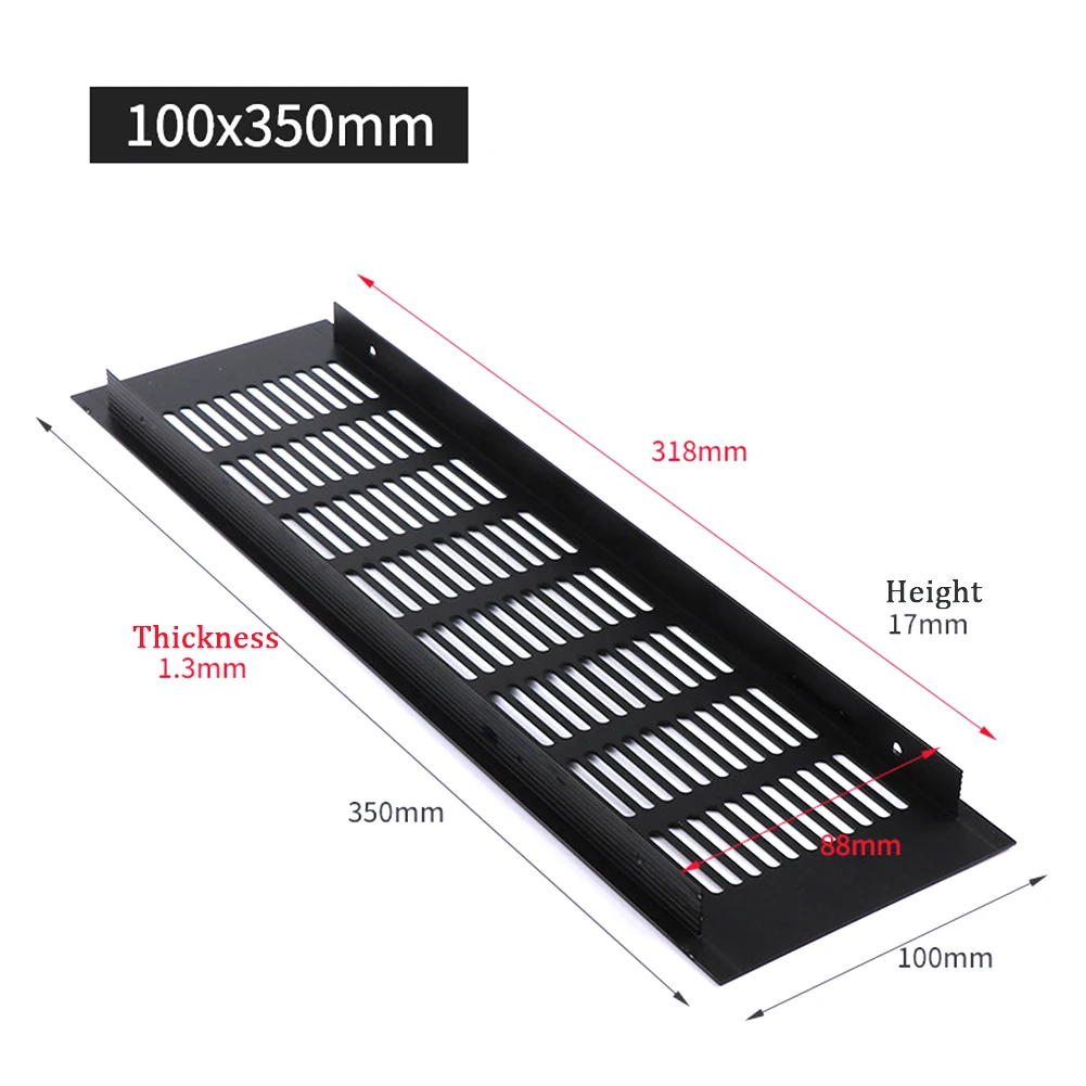 Ventilation Grille Aluminum - Lüftungsgitter, Lüftungsgitter, Lüftungsabdeckung, 100 mm, 150–400