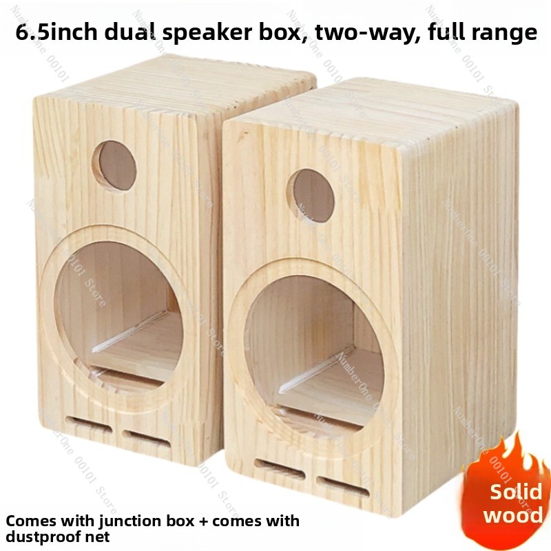 Speaker Enclosure - 6,5-Zoll-2-Wege-Lautsprecher-Leergehäuse, Labyrinth-Regallautsprecherbox, Massivholz-DIY-Audio-Gehäuse für Heimlautsprecher