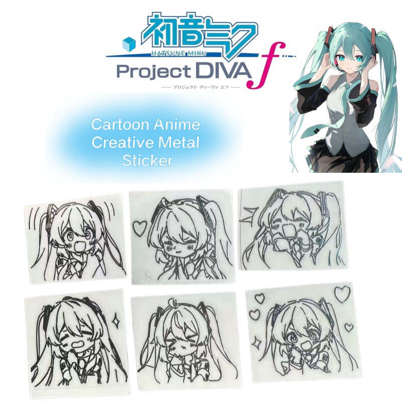 Headphone Parts - Hatsune Miku Cartoon-Anime-Charakter-Serie Metallaufkleber zur Dekoration
