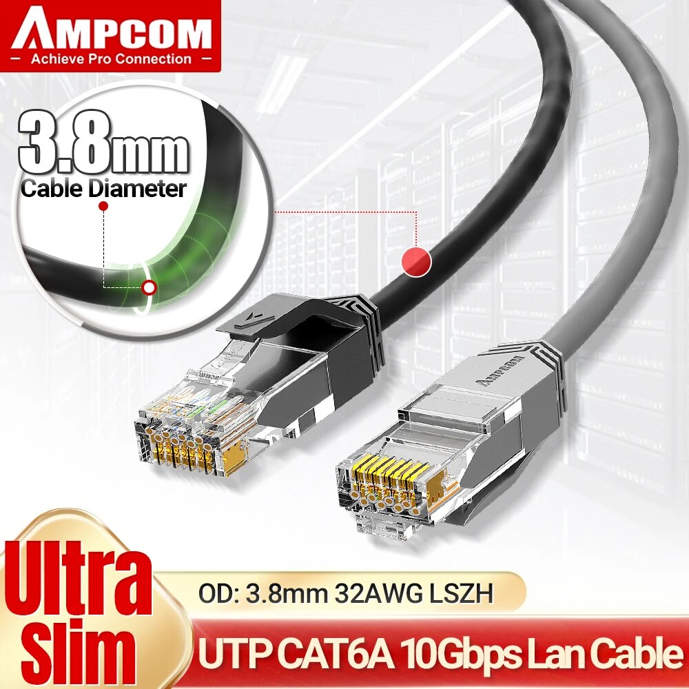 Rj45 Jack - Ampcom ultra slim cat6a netzwerk kabel,