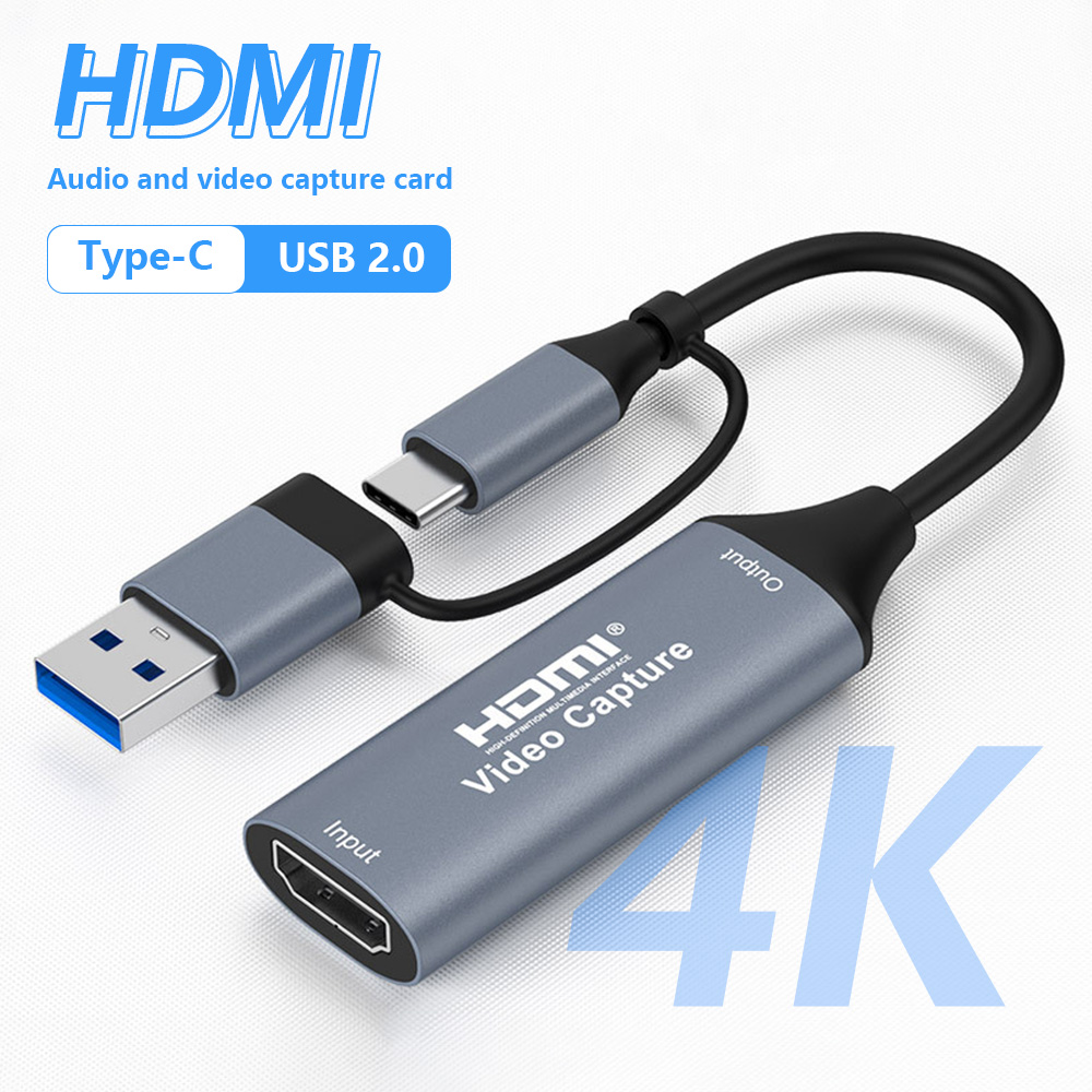 Usb Sound Card - 4K 2-in-1 USB 2.0 Videoaufnahmekarte USB/Typ-C