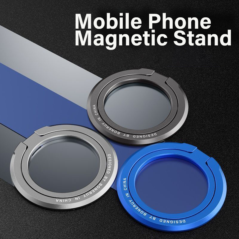 Knob Aluminum - Magnetischer Telefonringhalter Ständer 360 ° Rotierender