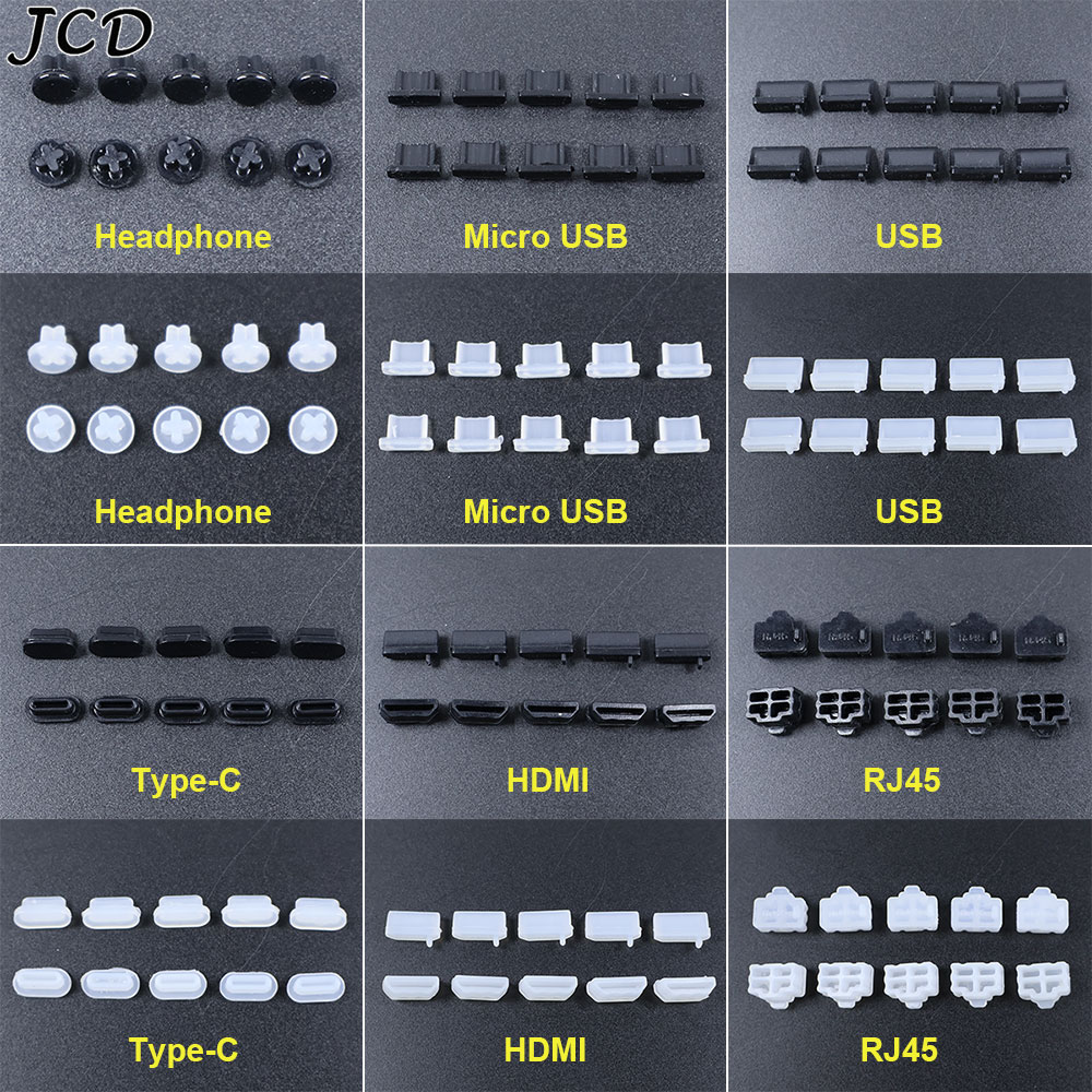 Mdi Cable - JCD 10 Stück Silikon-Typ-C-Micro-USB-Staubschutzstecker, Staubschutzabdeckung für
