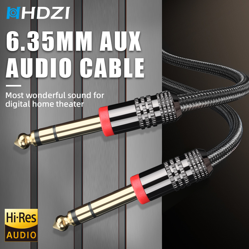 Trs Cable - 6,35-mm-TRS-Gitarrenkabel Stereo-Audiokabel 1/4-Zoll-Stecker-zu-Stecker symmetrisches Audio-Verbindungskabel Geeignet