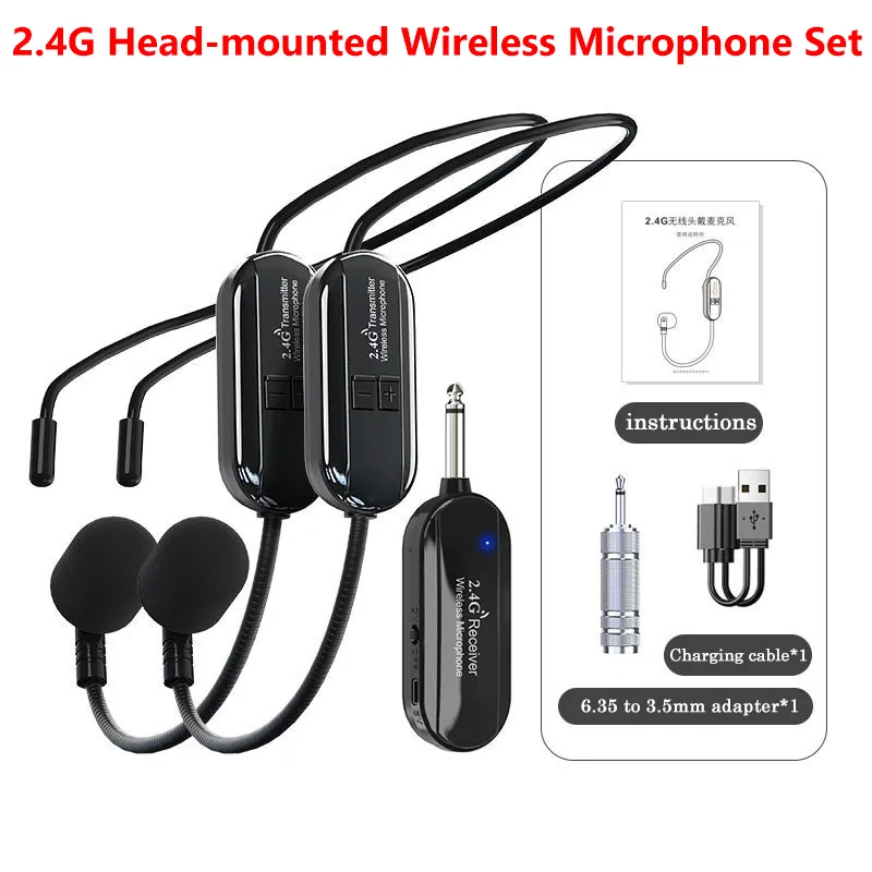 Speaker Enclosure - 2,4G Kopfbügel-Wireless-Lavaliermikrofon-Set mit Sender und Empfänger