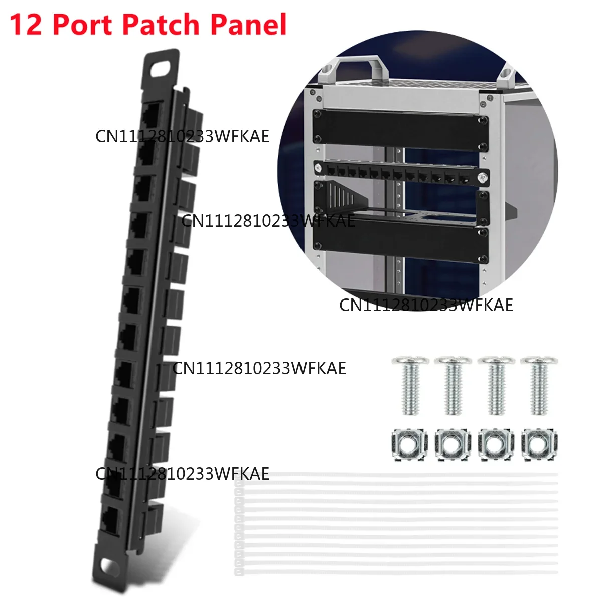 Rj45 Jack - Cat6A 12-Port-Patchpanel, vollständig abgeschirmt, zur Wandmontage,