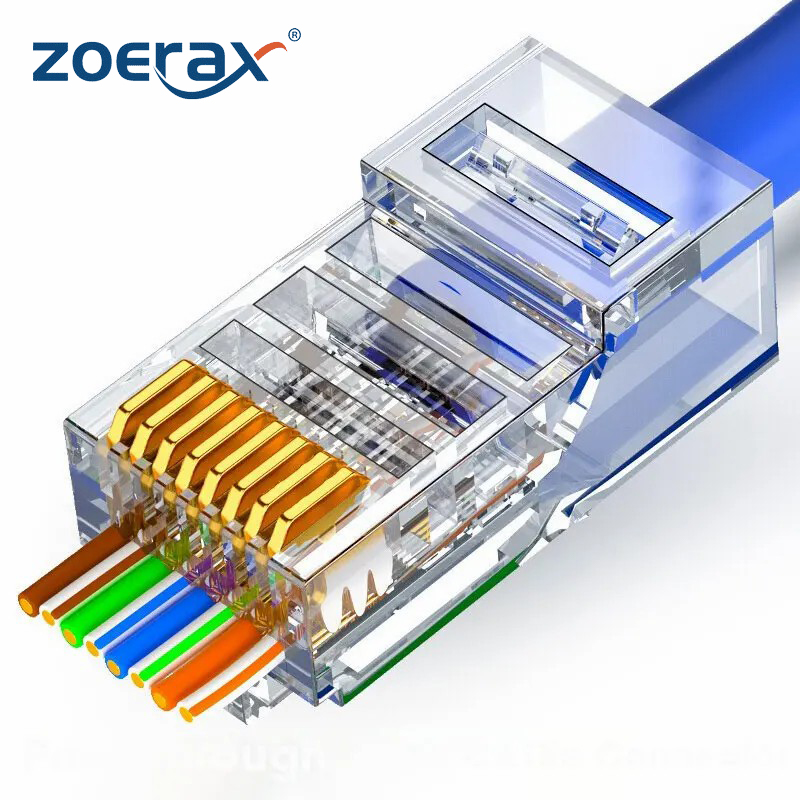 Rj45 Jack - ZOERAX 50/100 Stück RJ45-Pass-Through-Stecker 23AWG Cat6